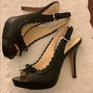 Coach Antonia Black Leather Heels 6.5